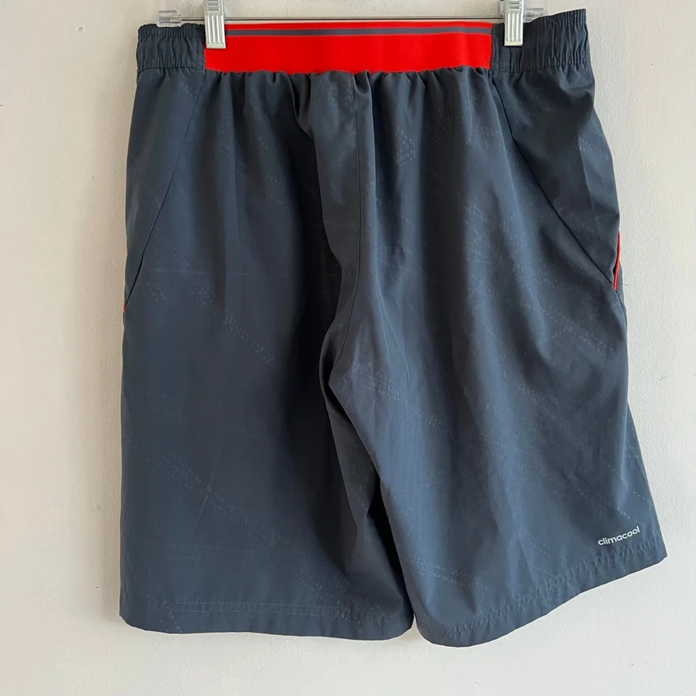 Adidas Gray Red Climalite Athletic Shorts M